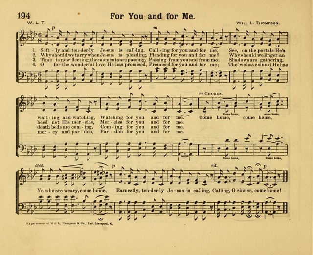 Our Song Book: a collection of songs selected and edited expressly for the Sunday School of the First Baptist Peddie Memorial Church, Newark, N. J. page 193