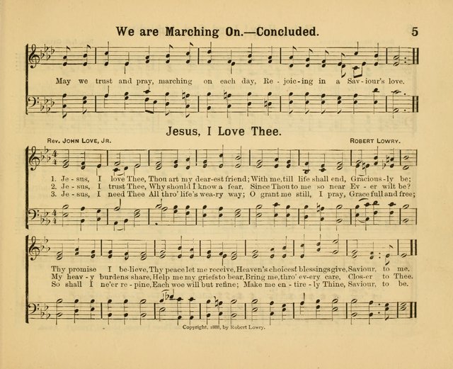 Our Song Book: a collection of songs selected and edited expressly for the Sunday School of the First Baptist Peddie Memorial Church, Newark, N. J. page 4