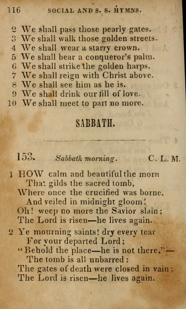 Oberlin social & sabbath school hymn book page 116