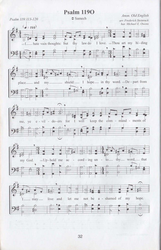 The complete and unaltered text of Psalm 119 from the King James Bible in the form of Musical Settings page 32