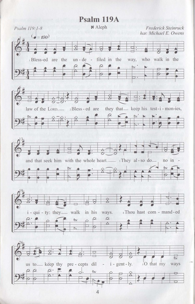The complete and unaltered text of Psalm 119 from the King James Bible in the form of Musical Settings page 4