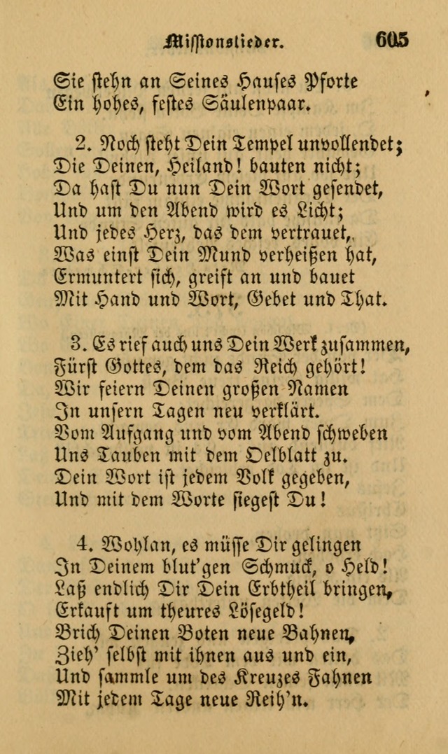 Die Pilgerharfe: eine sammlung evangelischer lieder, für den Gebrauch gläubig getauster Christen und der Gemeinden des Herrn in Nordamerika page 605