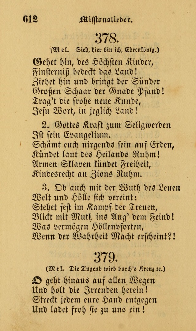 Die Pilgerharfe: eine sammlung evangelischer lieder, für den Gebrauch gläubig getauster Christen und der Gemeinden des Herrn in Nordamerika page 612