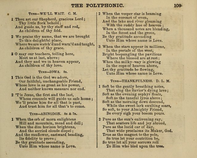 The Polyphonic; or Juvenile Choralist; containing a great variety of music and hymns, both new & old, designed for schools and youth page 108