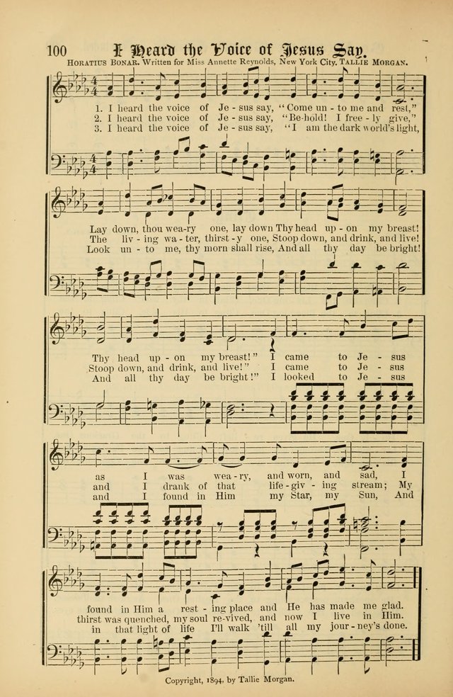 The Peacemaker: a collection of sacred songs and hymns for use in all services of the church, Sunday-school, home circle, and all kinds of evangelistic work page 100