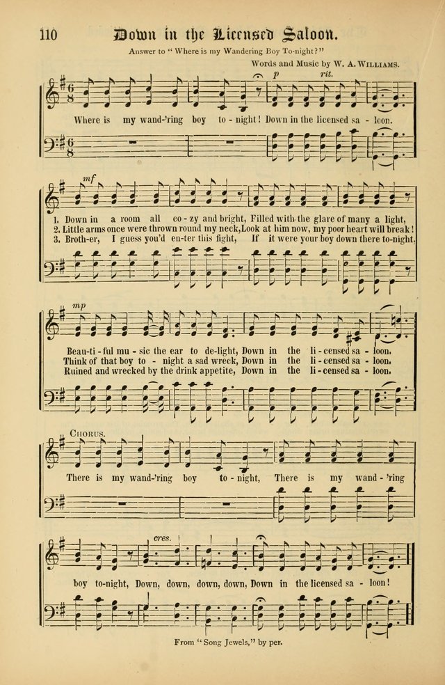The Peacemaker: a collection of sacred songs and hymns for use in all services of the church, Sunday-school, home circle, and all kinds of evangelistic work page 110