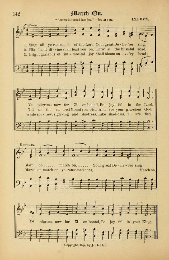 The Peacemaker: a collection of sacred songs and hymns for use in all services of the church, Sunday-school, home circle, and all kinds of evangelistic work page 142