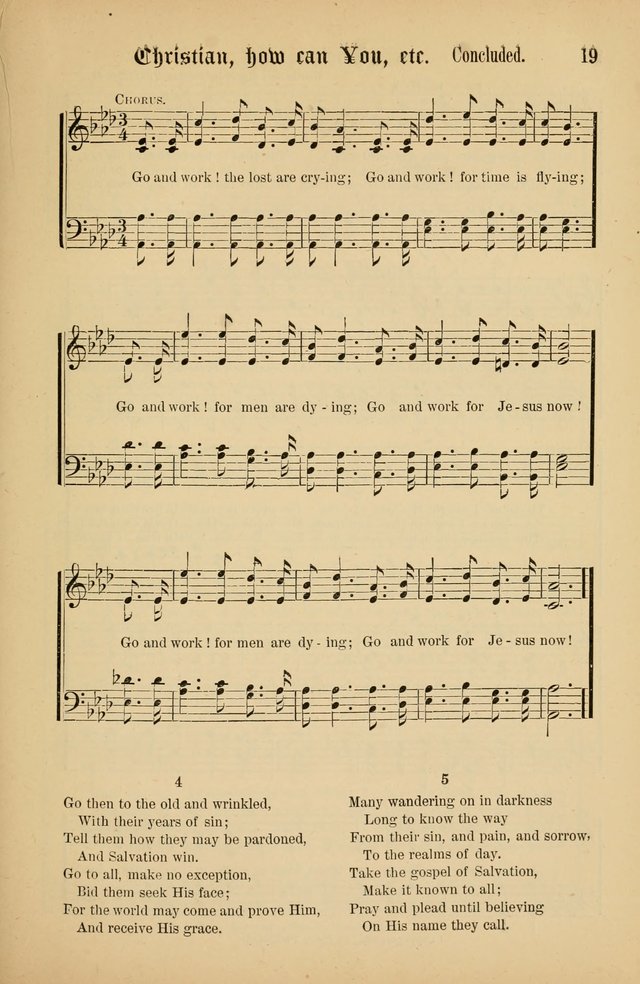 The Peacemaker: a collection of sacred songs and hymns for use in all services of the church, Sunday-school, home circle, and all kinds of evangelistic work page 19