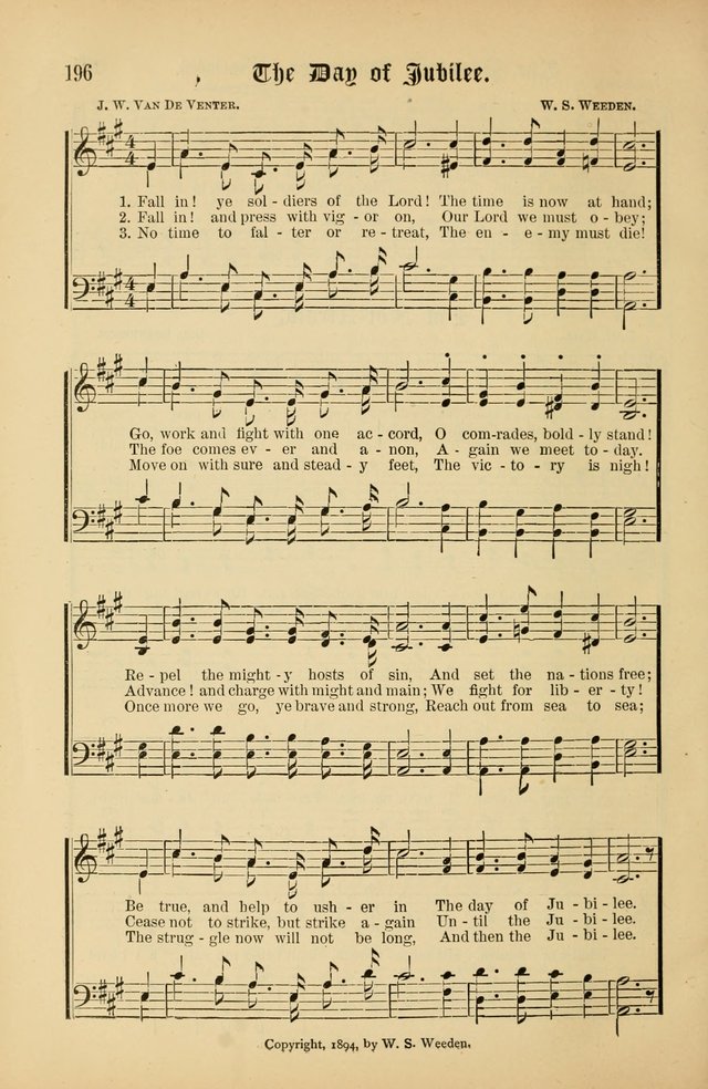 The Peacemaker: a collection of sacred songs and hymns for use in all services of the church, Sunday-school, home circle, and all kinds of evangelistic work page 196