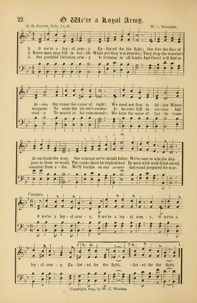 The Peacemaker: a collection of sacred songs and hymns for use in all services of the church, Sunday-school, home circle, and all kinds of evangelistic work page 22