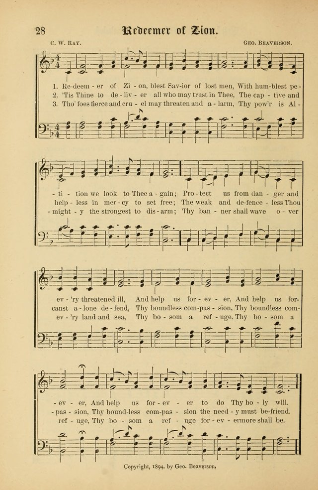 The Peacemaker: a collection of sacred songs and hymns for use in all services of the church, Sunday-school, home circle, and all kinds of evangelistic work page 28