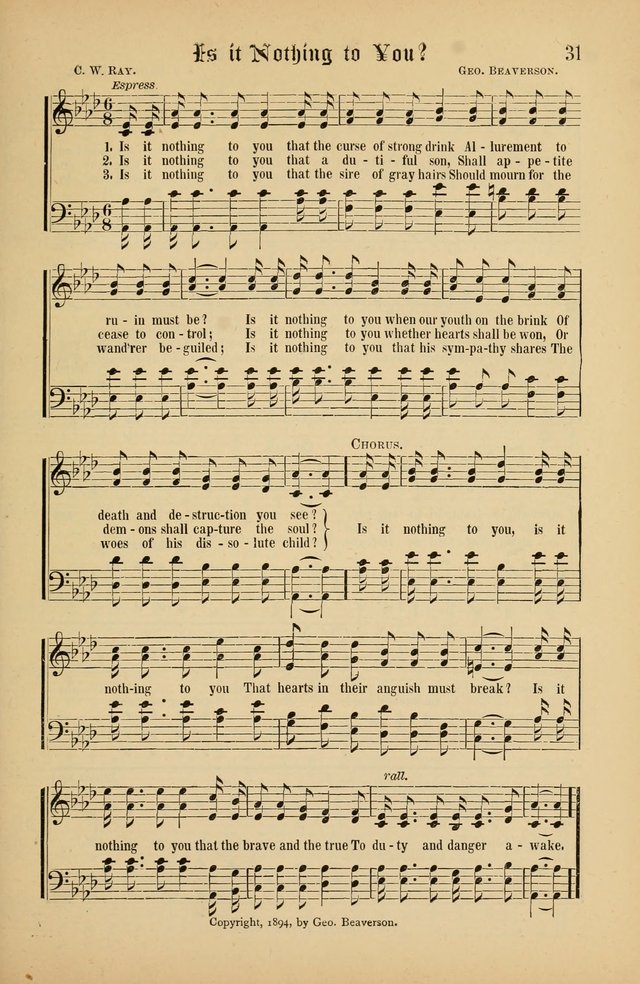 The Peacemaker: a collection of sacred songs and hymns for use in all services of the church, Sunday-school, home circle, and all kinds of evangelistic work page 31