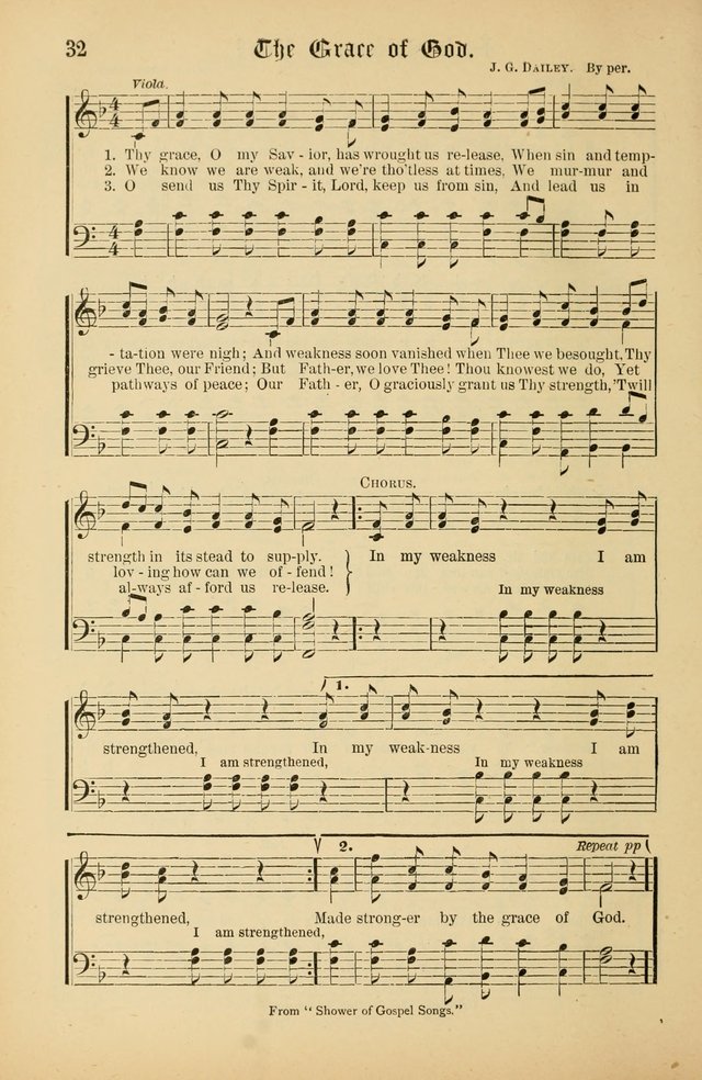The Peacemaker: a collection of sacred songs and hymns for use in all services of the church, Sunday-school, home circle, and all kinds of evangelistic work page 32