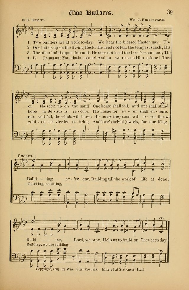 The Peacemaker: a collection of sacred songs and hymns for use in all services of the church, Sunday-school, home circle, and all kinds of evangelistic work page 39