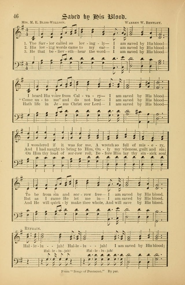 The Peacemaker: a collection of sacred songs and hymns for use in all services of the church, Sunday-school, home circle, and all kinds of evangelistic work page 46