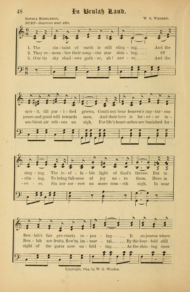The Peacemaker: a collection of sacred songs and hymns for use in all services of the church, Sunday-school, home circle, and all kinds of evangelistic work page 48