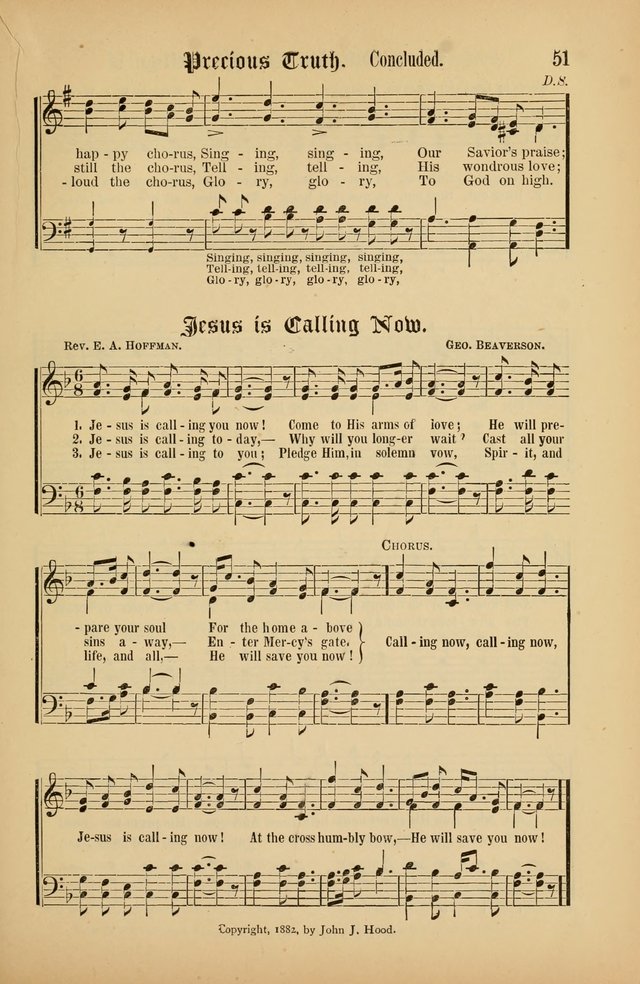 The Peacemaker: a collection of sacred songs and hymns for use in all services of the church, Sunday-school, home circle, and all kinds of evangelistic work page 51