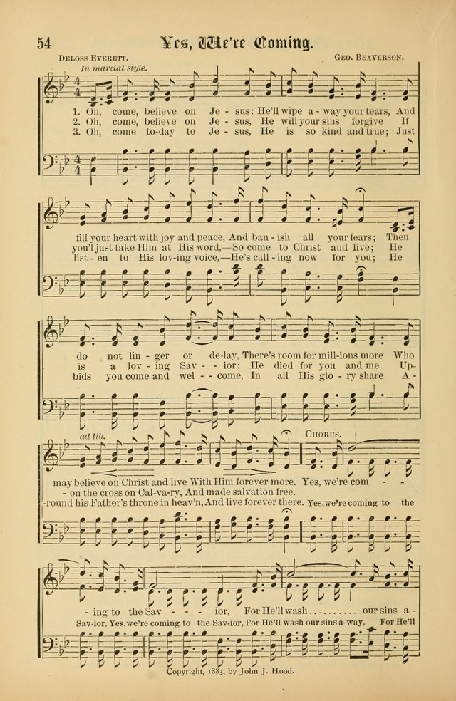 The Peacemaker: a collection of sacred songs and hymns for use in all services of the church, Sunday-school, home circle, and all kinds of evangelistic work page 54