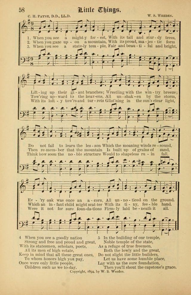 The Peacemaker: a collection of sacred songs and hymns for use in all services of the church, Sunday-school, home circle, and all kinds of evangelistic work page 58