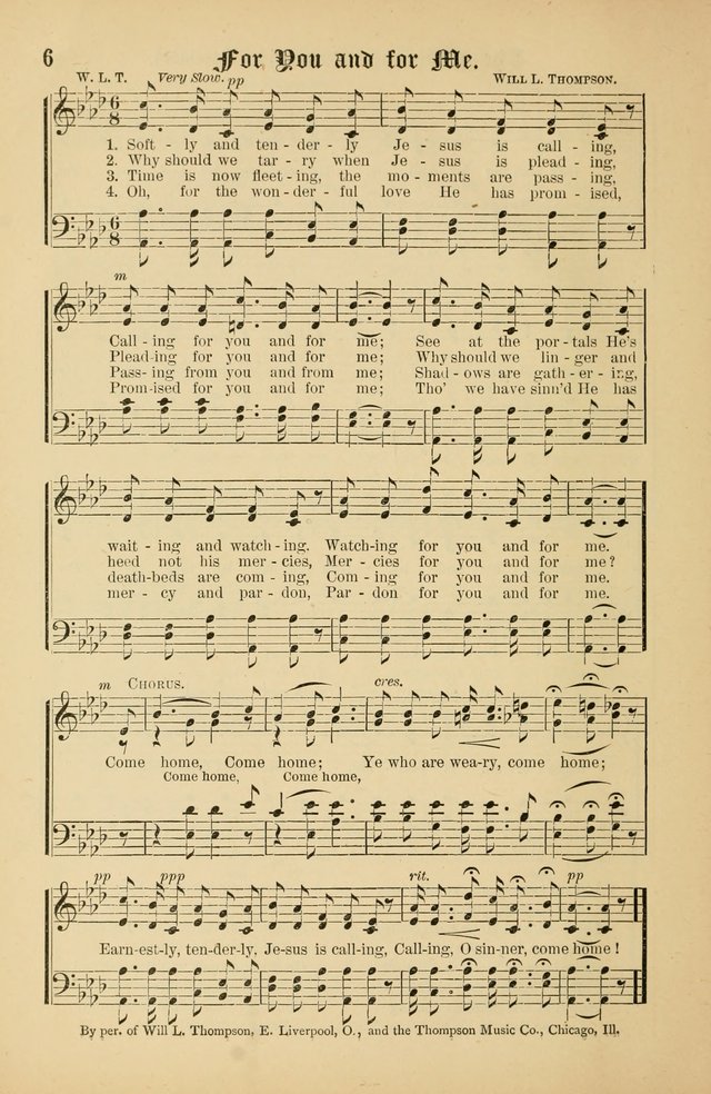 The Peacemaker: a collection of sacred songs and hymns for use in all services of the church, Sunday-school, home circle, and all kinds of evangelistic work page 6