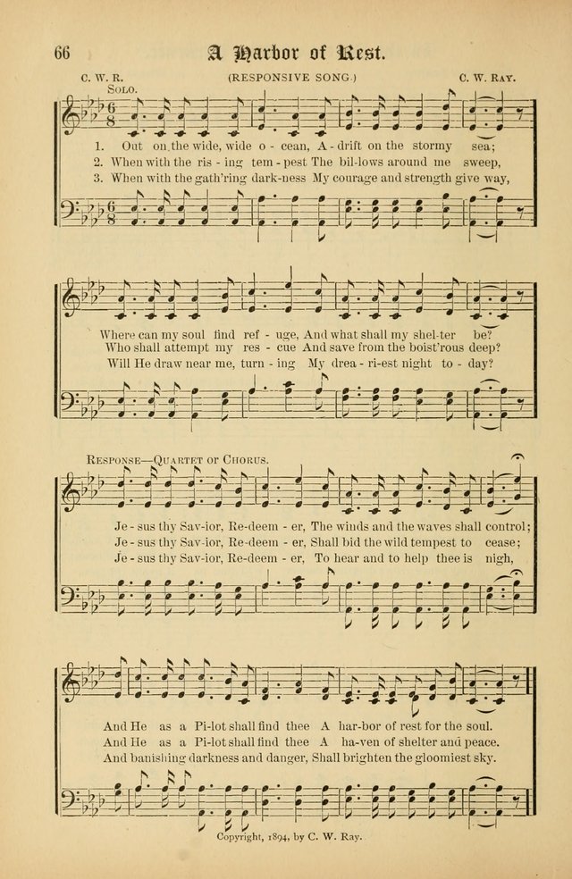 The Peacemaker: a collection of sacred songs and hymns for use in all services of the church, Sunday-school, home circle, and all kinds of evangelistic work page 66