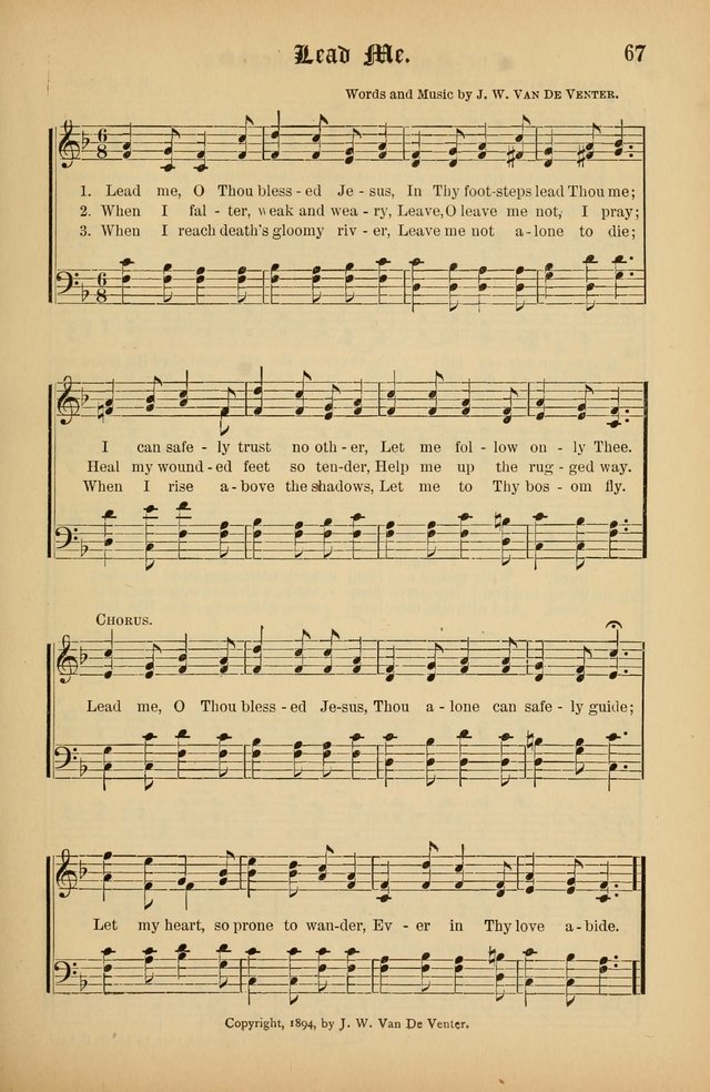 The Peacemaker: a collection of sacred songs and hymns for use in all services of the church, Sunday-school, home circle, and all kinds of evangelistic work page 67