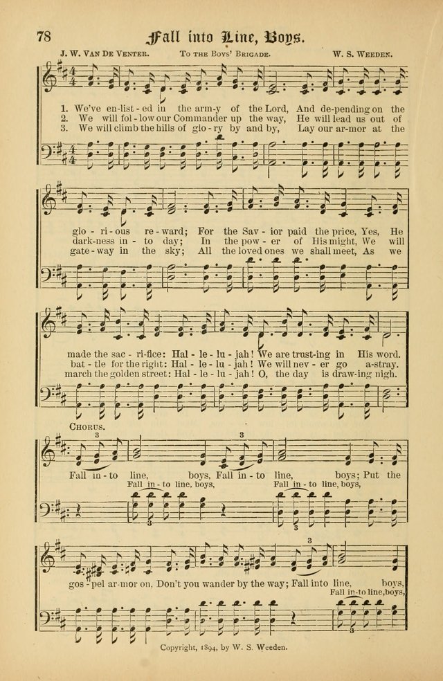 The Peacemaker: a collection of sacred songs and hymns for use in all services of the church, Sunday-school, home circle, and all kinds of evangelistic work page 78