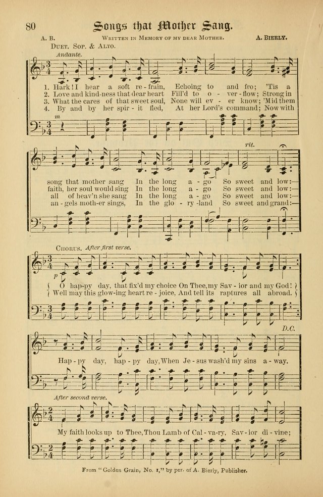The Peacemaker: a collection of sacred songs and hymns for use in all services of the church, Sunday-school, home circle, and all kinds of evangelistic work page 80