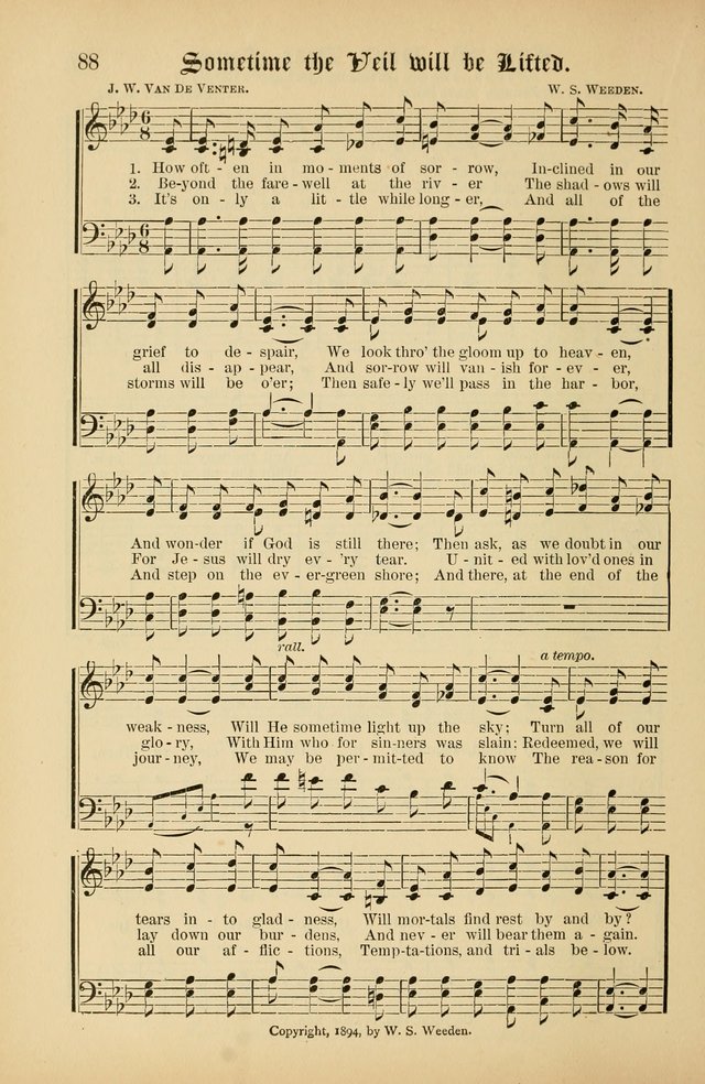 The Peacemaker: a collection of sacred songs and hymns for use in all services of the church, Sunday-school, home circle, and all kinds of evangelistic work page 88