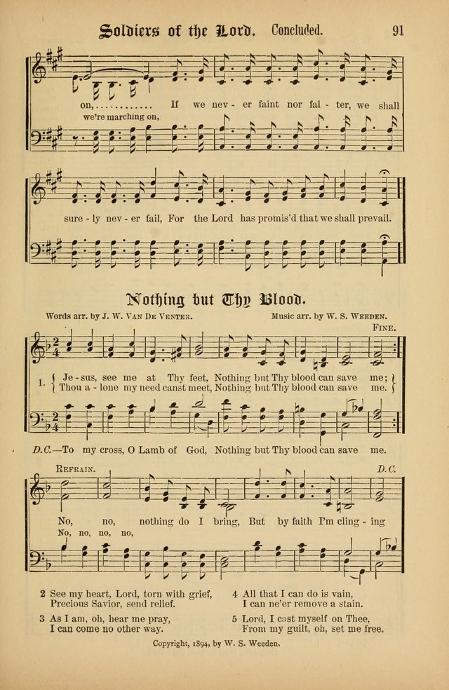 The Peacemaker: a collection of sacred songs and hymns for use in all services of the church, Sunday-school, home circle, and all kinds of evangelistic work page 91