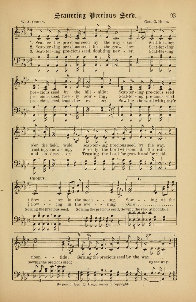 The Peacemaker: a collection of sacred songs and hymns for use in all services of the church, Sunday-school, home circle, and all kinds of evangelistic work page 93
