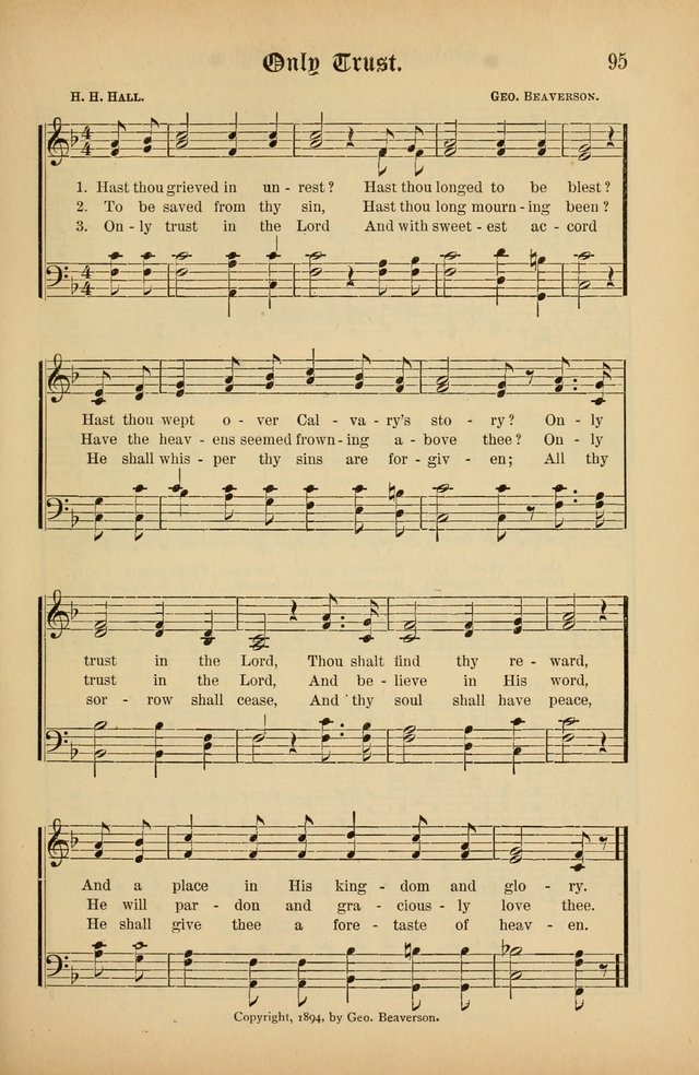The Peacemaker: a collection of sacred songs and hymns for use in all services of the church, Sunday-school, home circle, and all kinds of evangelistic work page 95