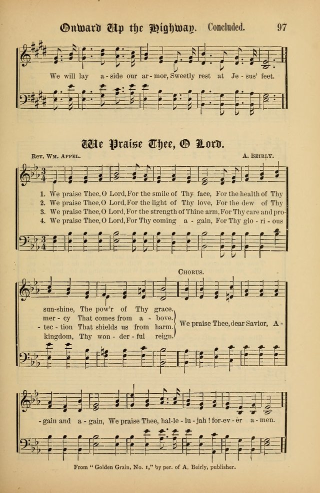 The Peacemaker: a collection of sacred songs and hymns for use in all services of the church, Sunday-school, home circle, and all kinds of evangelistic work page 97