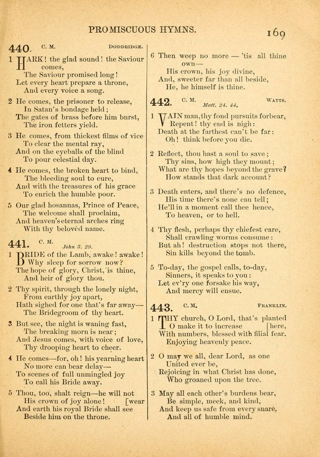 The Primitive Baptist Hymnal: a choice collection of hymns and tunes of early and late composition page 169