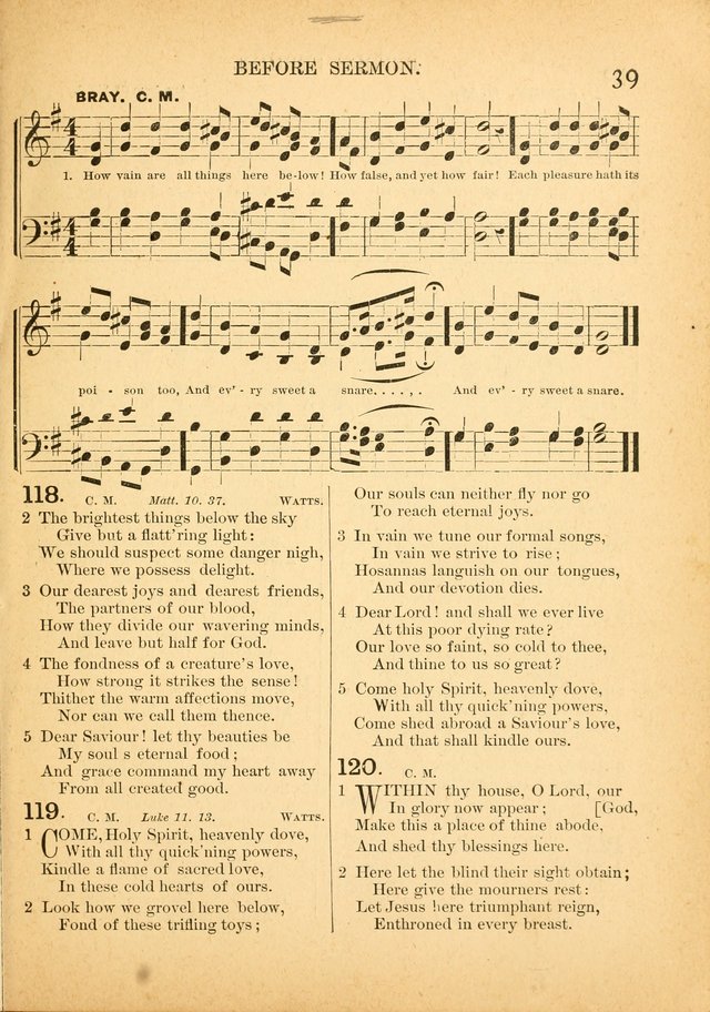 The Primitive Baptist Hymnal: a choice collection of hymns and tunes of early and late composition page 39