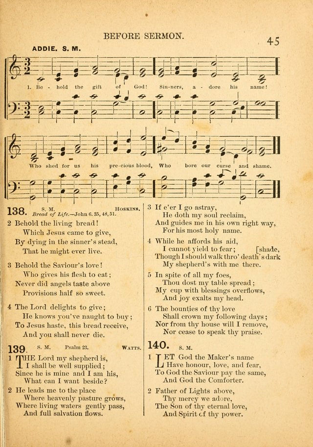 The Primitive Baptist Hymnal: a choice collection of hymns and tunes of early and late composition page 45