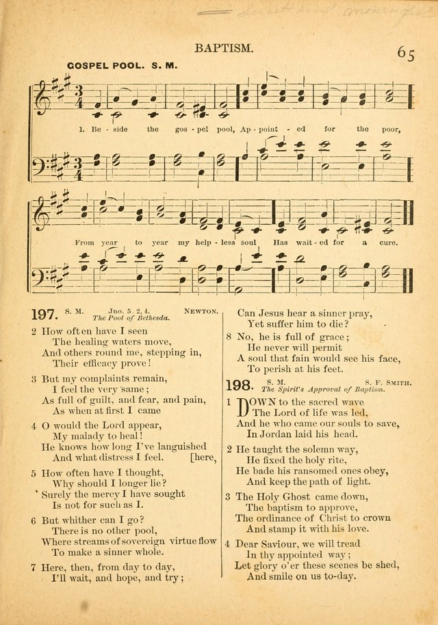 The Primitive Baptist Hymnal: a choice collection of hymns and tunes of early and late composition page 65