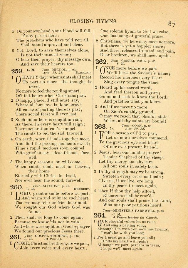 The Primitive Baptist Hymnal: a choice collection of hymns and tunes of early and late composition page 87