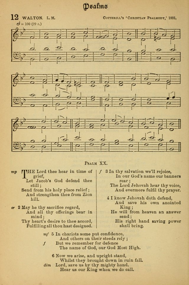 The Presbyterian Book of Praise: approved and commended by the General Assembly of the Presbyterian Church in Canada; With tunes; Part I. Selections from the Psalter. Part II. The Hymnal, rev, and en. page 12