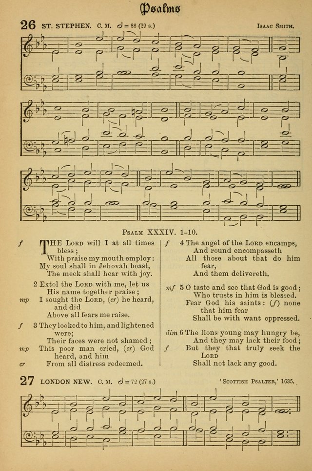 The Presbyterian Book of Praise: approved and commended by the General Assembly of the Presbyterian Church in Canada; With tunes; Part I. Selections from the Psalter. Part II. The Hymnal, rev, and en. page 26