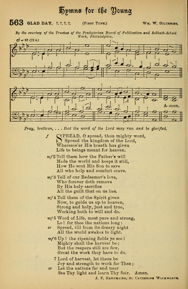 The Presbyterian Book of Praise: approved and commended by the General Assembly of the Presbyterian Church in Canada; With tunes; Part I. Selections from the Psalter. Part II. The Hymnal, rev, and en. page 758