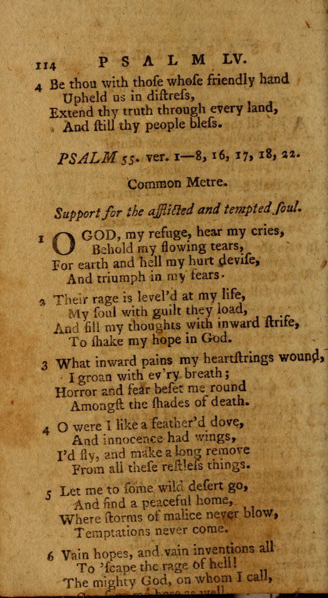 Psalms, carefully suited to the Christian worship in the United States of America: being an improvement of the old version of the Psalms of David ; allowed by the reverend Synod of New York and Philad page 114