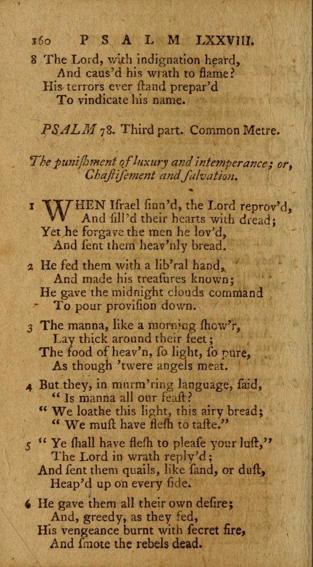 Psalms, carefully suited to the Christian worship in the United States of America: being an improvement of the old version of the Psalms of David ; allowed by the reverend Synod of New York and Philad page 160