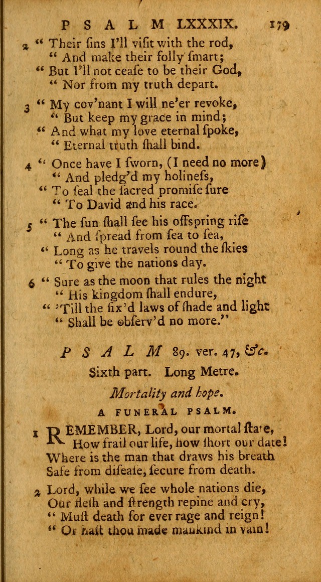 Psalms, carefully suited to the Christian worship in the United States of America: being an improvement of the old version of the Psalms of David ; allowed by the reverend Synod of New York and Philad page 179