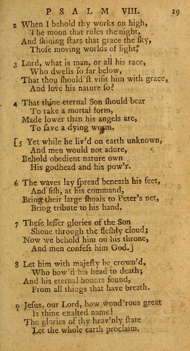 Psalms, carefully suited to the Christian worship in the United States of America: being an improvement of the old version of the Psalms of David ; allowed by the reverend Synod of New York and Philad page 19