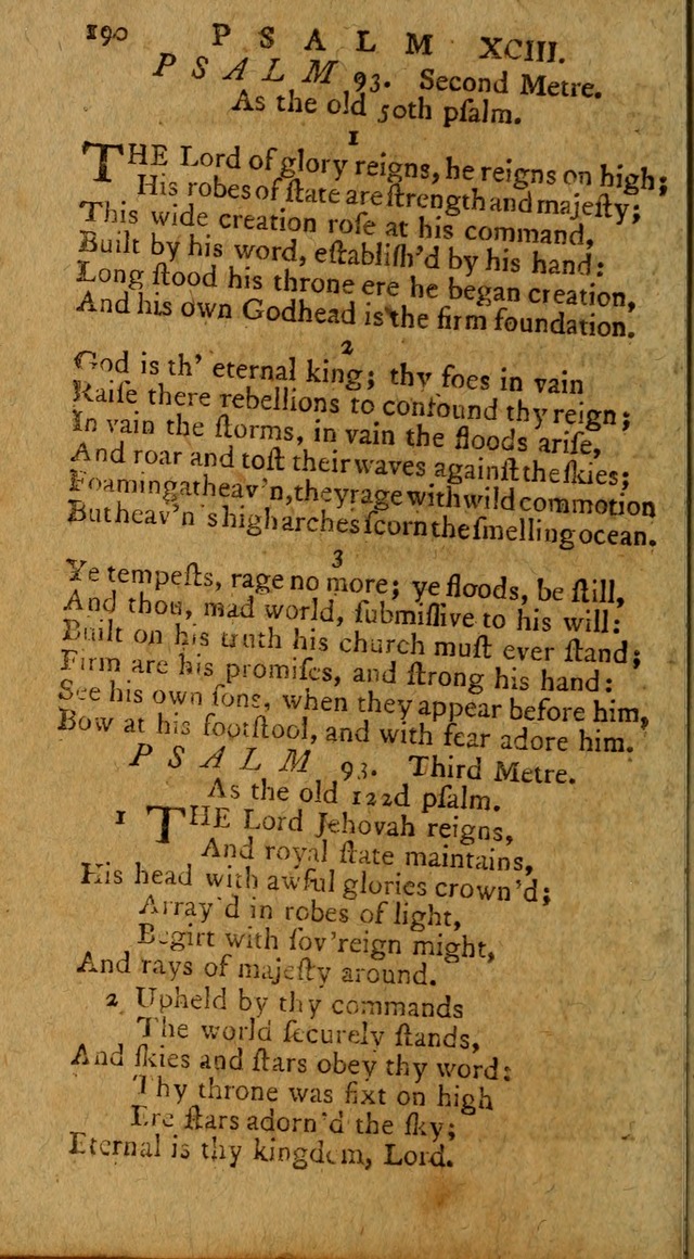 Psalms, carefully suited to the Christian worship in the United States of America: being an improvement of the old version of the Psalms of David ; allowed by the reverend Synod of New York and Philad page 190