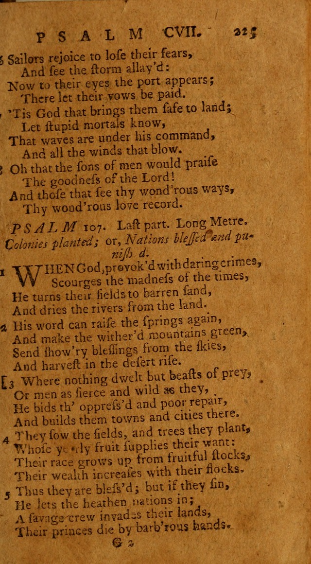 Psalms, carefully suited to the Christian worship in the United States of America: being an improvement of the old version of the Psalms of David ; allowed by the reverend Synod of New York and Philad page 225