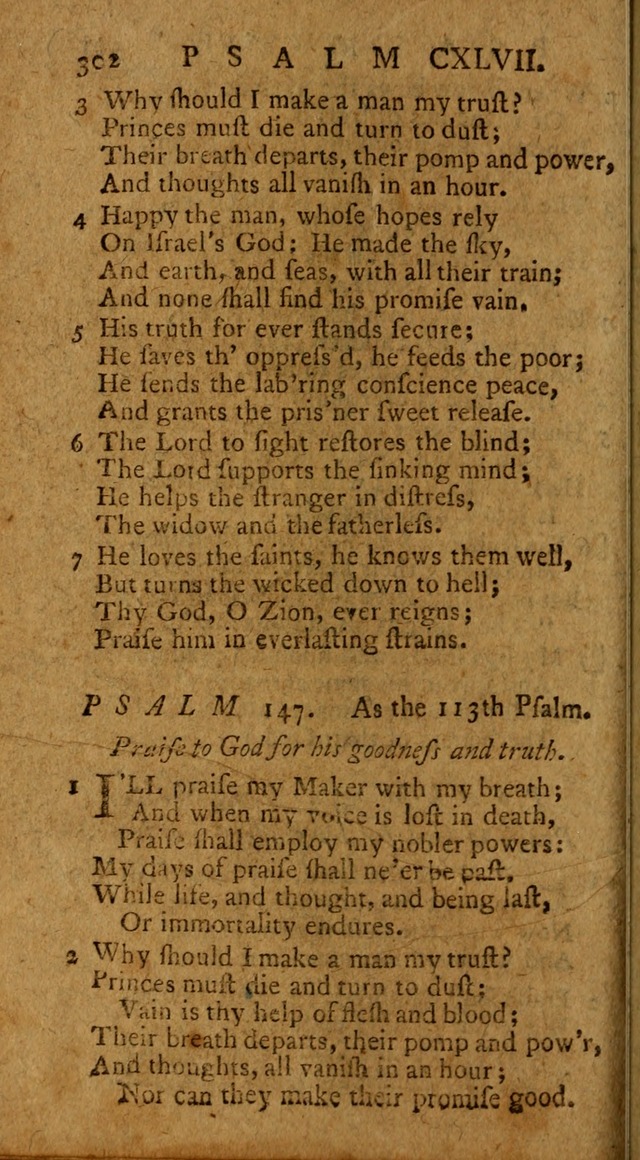 Psalms, carefully suited to the Christian worship in the United States of America: being an improvement of the old version of the Psalms of David ; allowed by the reverend Synod of New York and Philad page 304