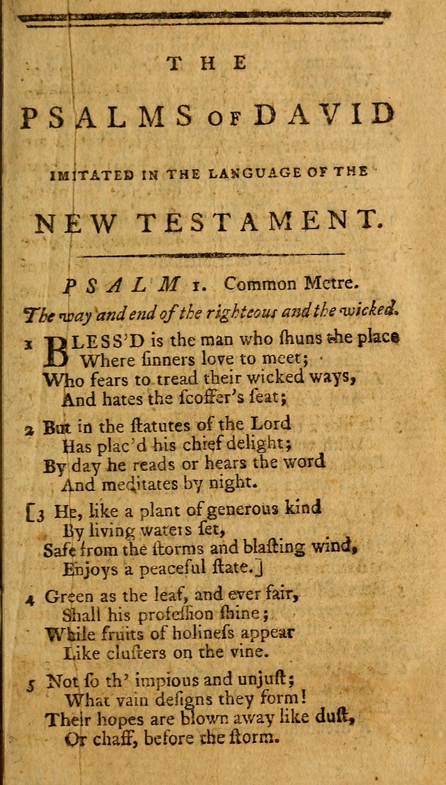 Psalms, carefully suited to the Christian worship in the United States of America: being an improvement of the old version of the Psalms of David ; allowed by the reverend Synod of New York and Philad page 5