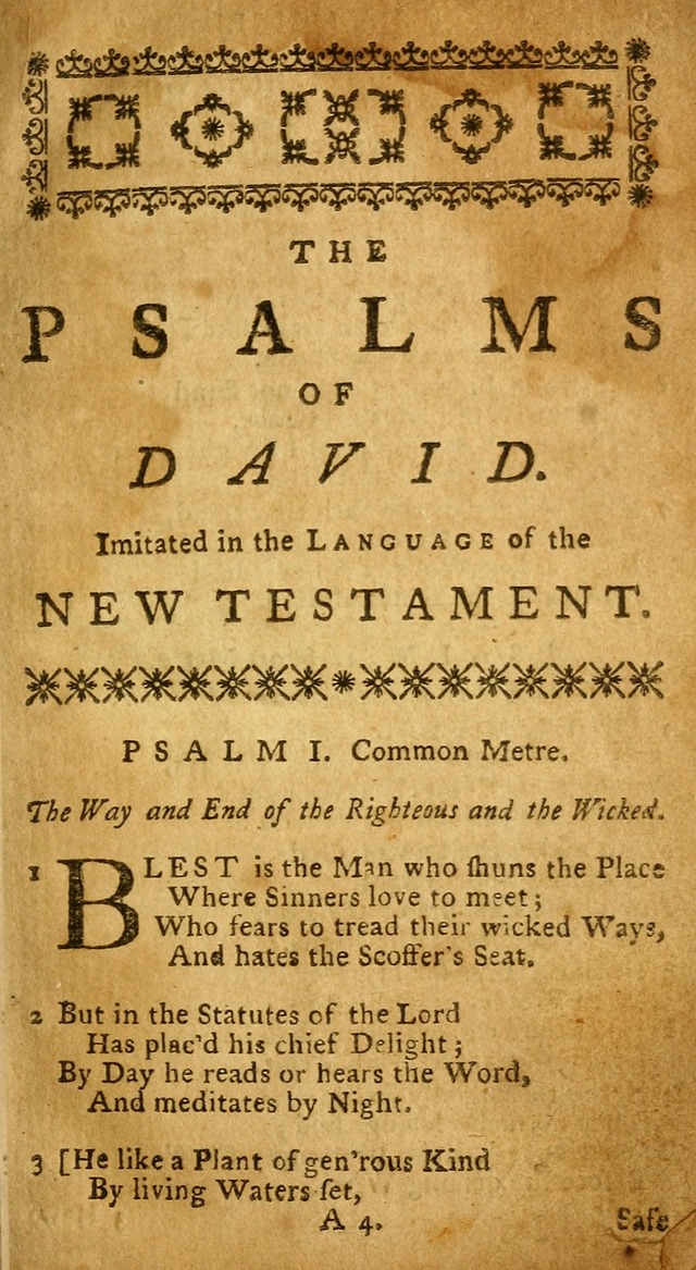 The Psalms of David: imitated in the language of the New Testament, and applied to the Christian state and worship (27th ed.) page 1